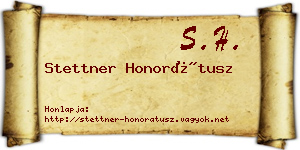 Stettner Honorátusz névjegykártya